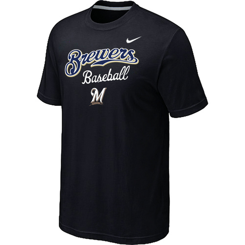 Nike MLB Milwaukee Brewers 2014 Home Practice T-Shirt - Black