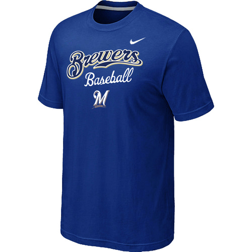 Nike MLB Milwaukee Brewers 2014 Home Practice T-Shirt - Blue