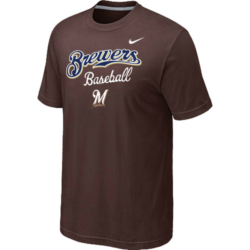 Nike MLB Milwaukee Brewers 2014 Home Practice T-Shirt - Brown