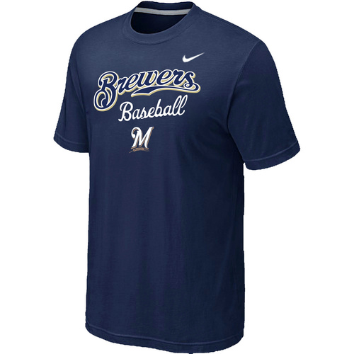Nike MLB Milwaukee Brewers 2014 Home Practice T-Shirt - Dark blue
