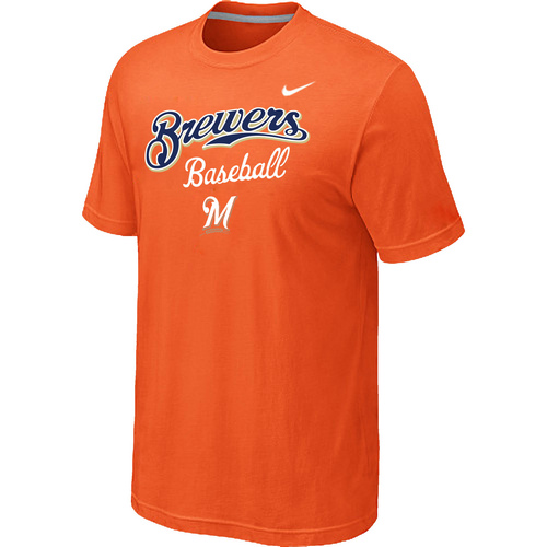 Nike MLB Milwaukee Brewers 2014 Home Practice T-Shirt - Orange
