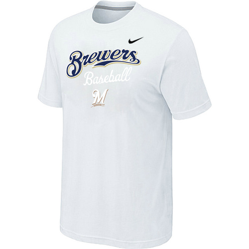 Nike MLB Milwaukee Brewers 2014 Home Practice T-Shirt - White