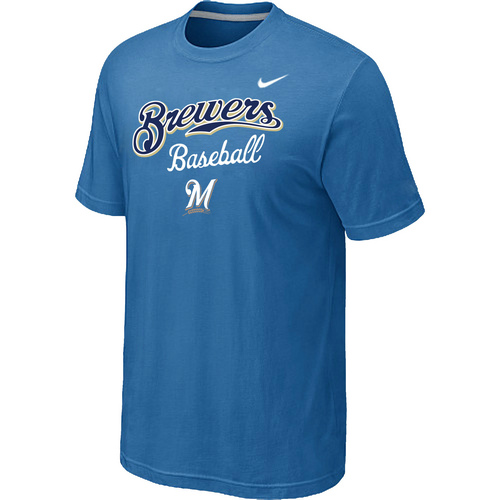 Nike MLB Milwaukee Brewers 2014 Home Practice T-Shirt - light Blue