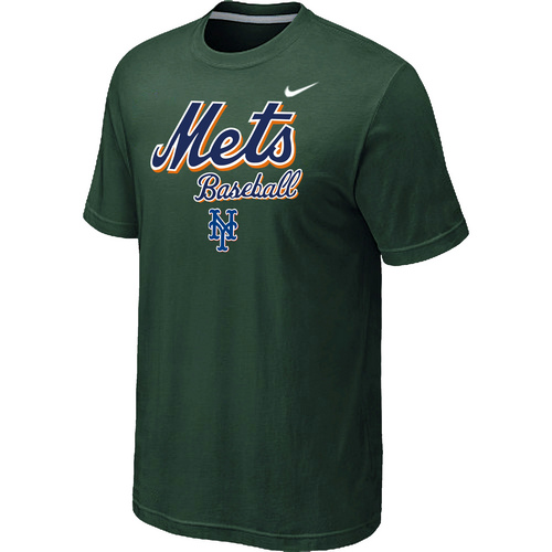 Nike MLB New York Mets 2014 Home Practice T-Shirt - Dark Green