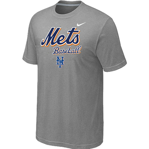 Nike MLB New York Mets 2014 Home Practice T-Shirt - Light Grey