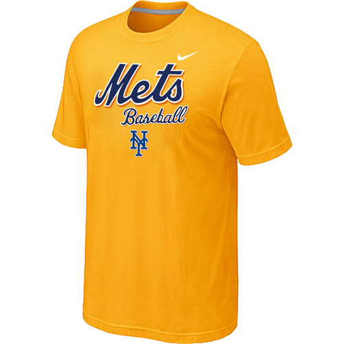 Nike MLB New York Mets 2014 Home Practice T-Shirt - Yellow