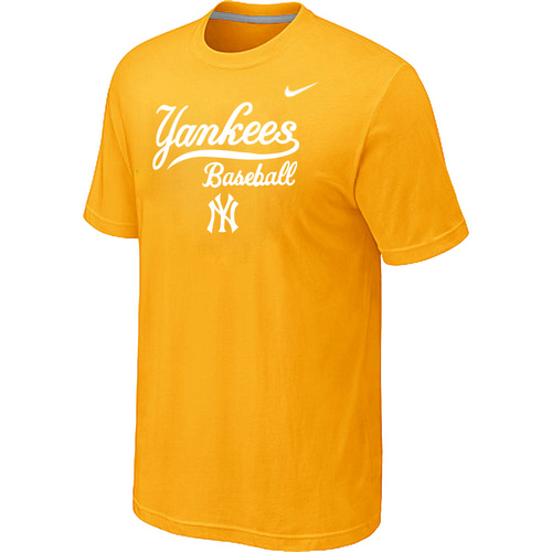 Nike MLB New York Yankees 2014 Home Practice T-Shirt - Yellow