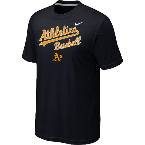 Nike MLB Oakland Athletics 2014 Home Practice T-Shirt - Black