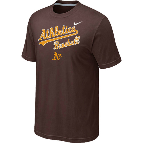 Nike MLB Oakland Athletics 2014 Home Practice T-Shirt - Brown