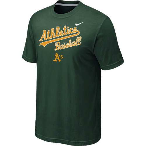Nike MLB Oakland Athletics 2014 Home Practice T-Shirt - Dark Green