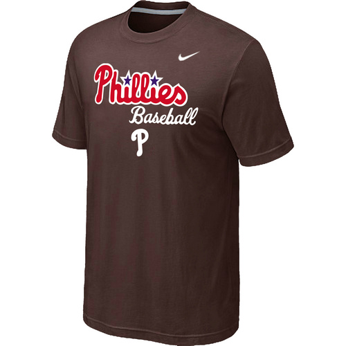 Nike MLB Philadelphia Phillies 2014 Home Practice T-Shirt - Brown