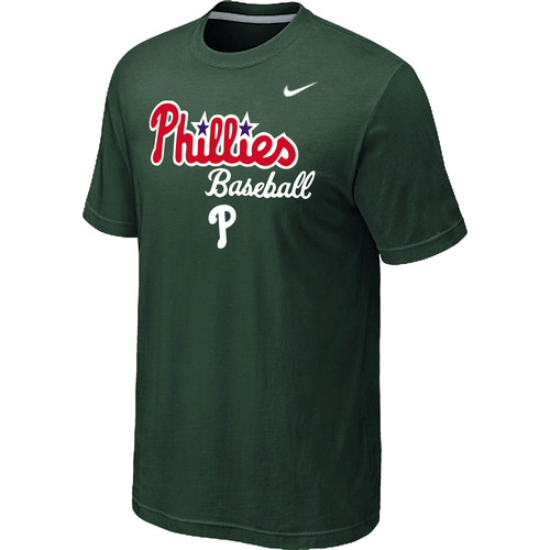 Nike MLB Philadelphia Phillies 2014 Home Practice T-Shirt - Dark Green