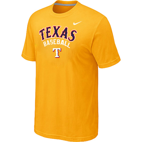 Nike MLB Texans Rangers 2014 Home Practice T-Shirt - Yellow