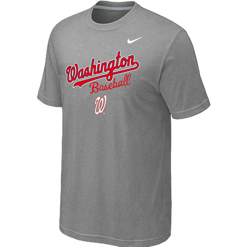 Nike MLB Washington Nationals  2014 Home Practice T-Shirt - Light Grey