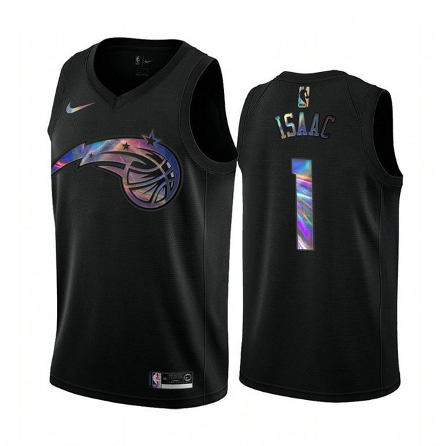 Nike Magic #1 Jonathan Isaac Men's Iridescent Holographic Collection NBA Jersey - Black