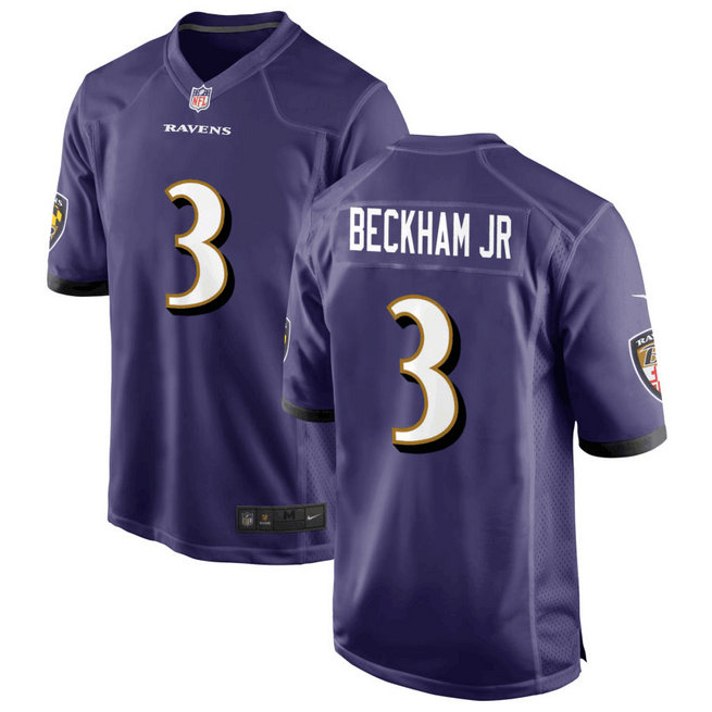 Nike Men's Baltimore Ravens #3 Beckham Jr Purple NFL Vapor Limited Jerseys