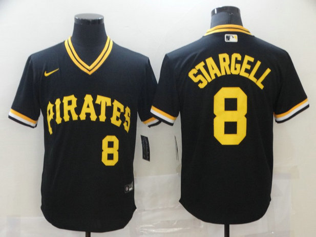 Nike Men's Pittsburgh Pirates # 8 Willie Stargell Black Mesh Batting Practice Throwback Nike Jersey