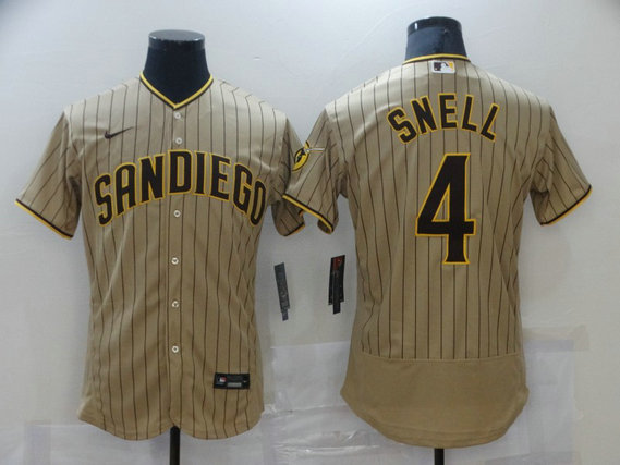 Nike Men's San Diego Padres #4 SNELL Brown Authentic Alternate Player Jersey