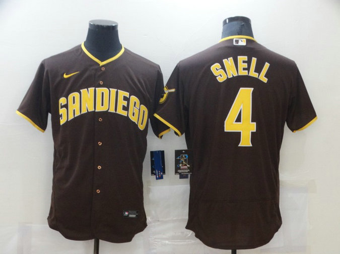 Nike Men's San Diego Padres #4 SNELL Brown stitched MLB Jersey