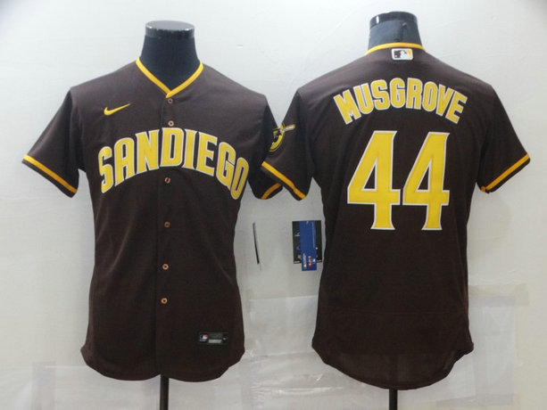 Nike Men's San Diego Padres #44 Musgrove Brown Tan Authentic Alternate Player Jersey