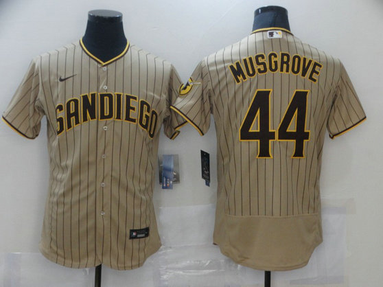 Nike Men's San Diego Padres #44 Musgrove Tan Brown Authentic Alternate Player Jersey