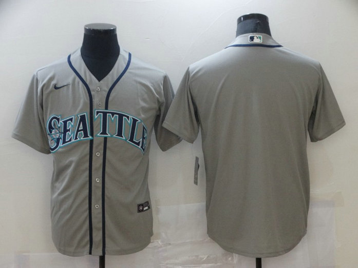 Nike Men's Seattle Mariners Grey Stitched MLB Blank Cool Base Nike Jersey