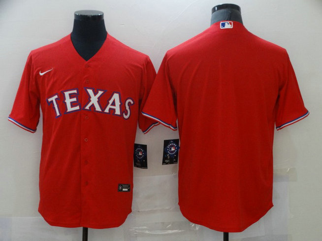 Nike Men's Texas Rangers Red  Blank Coolbase Jersey