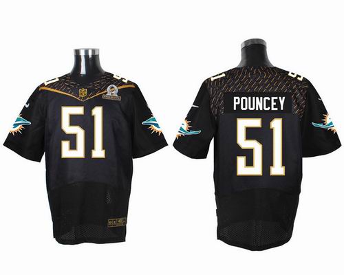 Nike Miami Dolphins #51 Mike Pouncey black 2016 Pro Bowl Elite Jersey