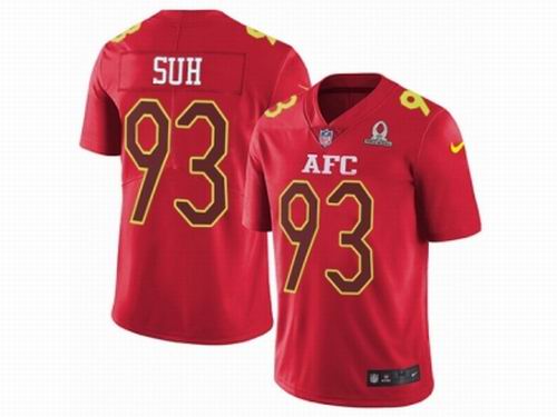 Nike Miami Dolphins #93 Ndamukong Suh Limited Red 2017 Pro Bowl NFL Jersey