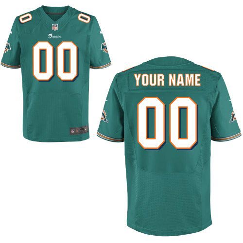 Nike Miami Dolphins Customized Elite Team Color Green Jersey