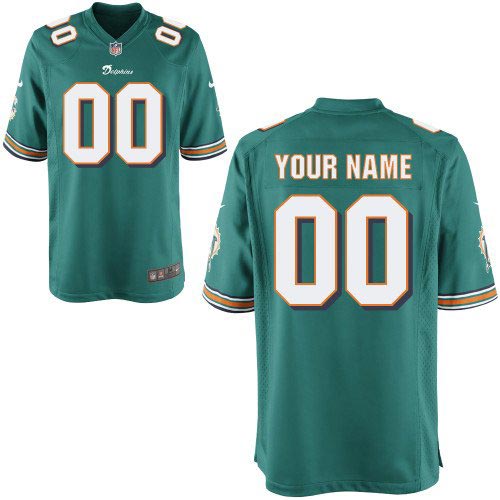 Nike Miami Dolphins Customized Game Team Color Green Jersey