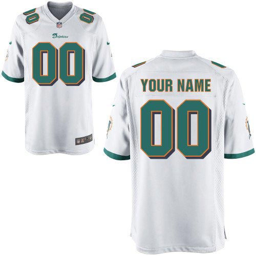 Nike Miami Dolphins Customized Game White Jersey