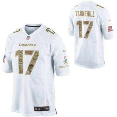 Nike Miami Dolphins Salute 17e Ryan Tannehill White Salute to Service Game NFL Jersey
