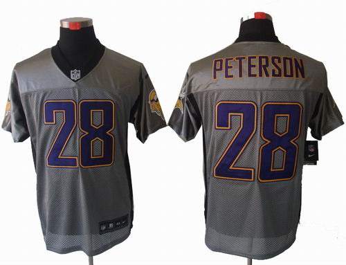 Nike Minnesota Vikings #28 Adrian Peterson Gray shadow elite jerseys