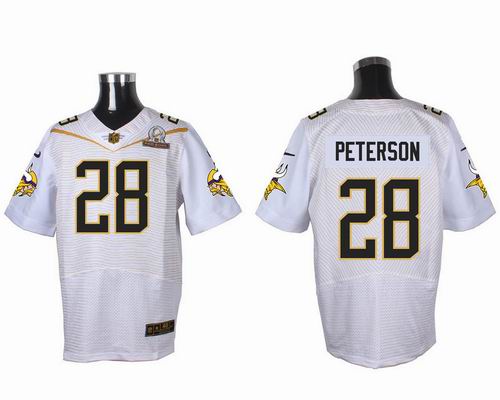 Nike Minnesota Vikings #28 Adrian Peterson White 2016 Pro Bowl Elite Jersey