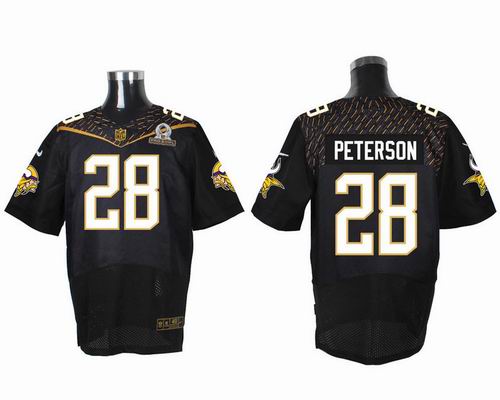 Nike Minnesota Vikings #28 Adrian Peterson black 2016 Pro Bowl Elite Jersey