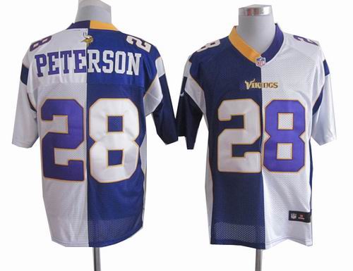 Nike Minnesota Vikings #28 Adrian Peterson purple white elite split jerseys