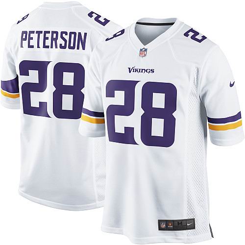 Nike Minnesota Vikings #28 Adrian Peterson white game jerseys
