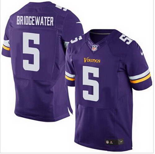 Nike Minnesota Vikings #5 Teddy Bridgewater Purple Team Color Elite jerseys