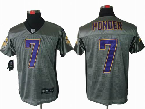 Nike Minnesota Vikings #7 Christian Ponder Gray shadow elite jerseys