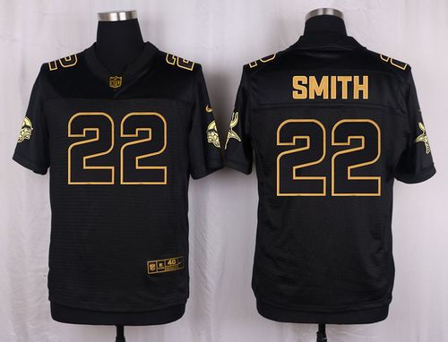 Nike Minnesota Vikings 22 Harrison Smith Black NFL Elite Pro Line Gold Collection Jersey