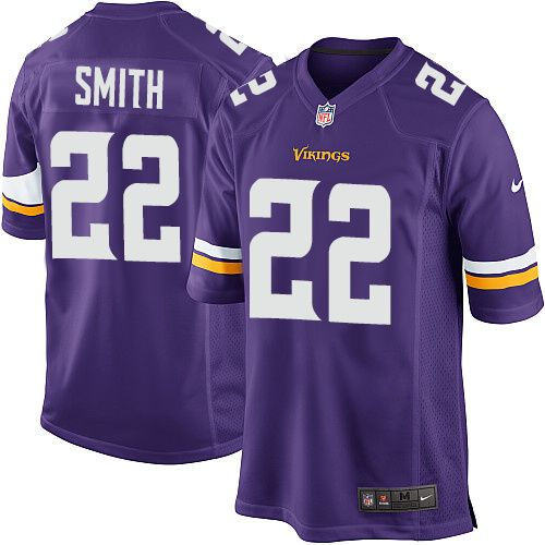 Nike Minnesota Vikings 22 Harrison Smith Purple Team Color Kid NFL Game Jersey