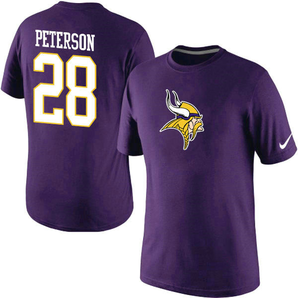 Nike Minnesota Vikings 28 Adrian Peterson Name & Number T-Shirt