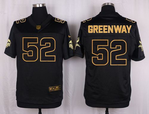 Nike Minnesota Vikings 52 Chad Greenway Black NFL Elite Pro Line Gold Collection Jersey