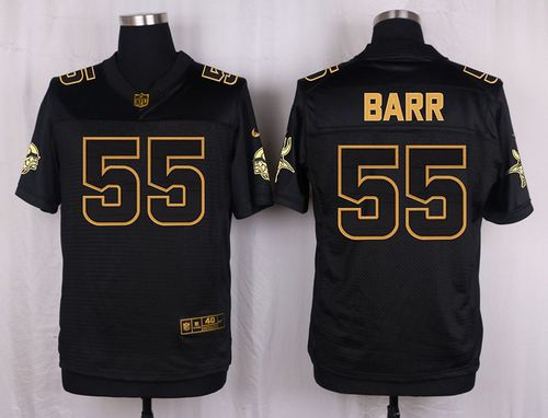 Nike Minnesota Vikings 55 Anthony Barr Black NFL Elite Pro Line Gold Collection Jersey
