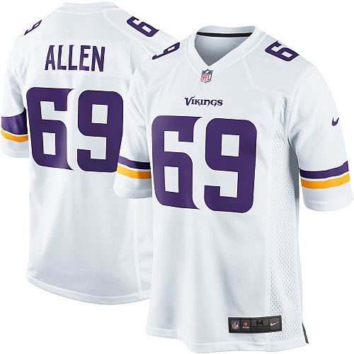 Nike Minnesota Vikings 69# Jared Allen Game White Jersey