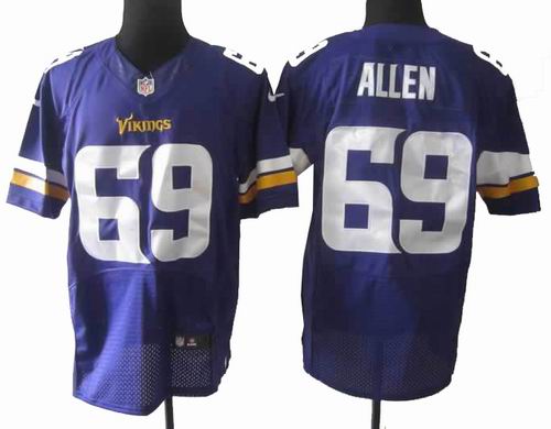 Nike Minnesota Vikings 69# Jared Allen purple Color elite Jersey