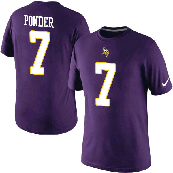 Nike Minnesota Vikings 7 Christian Ponder Pride Name & Number T-Shirt Purple