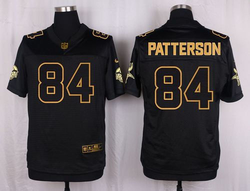 Nike Minnesota Vikings 84 Cordarrelle Patterson Black NFL Elite Pro Line Gold Collection Jersey
