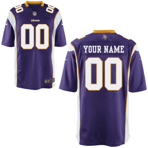 Nike Minnesota Vikings Customized Game Team Color Purple Jersey